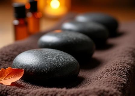 Pietre calde pronte per un massaggio rilassante.