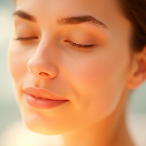 Primo piano di un viso femminile dopo un trattamento estetico, con pelle luminosa e idratata.